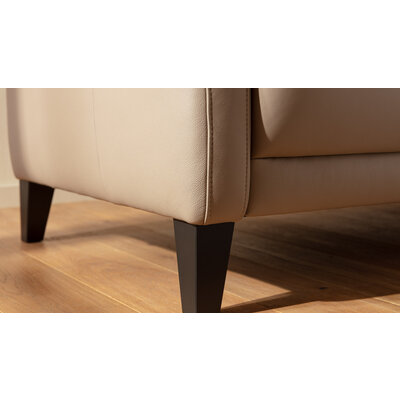 Ecksofa Matero - 2,5-Sitzer mit Longchair rechts, Leder, Taupe