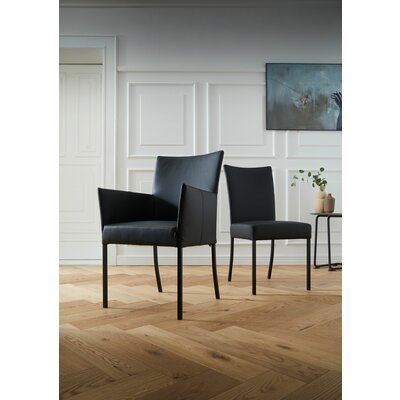 Stuhl Penthouse - Leder, Schwarz, 4 Fuß, Metall, Schwarz