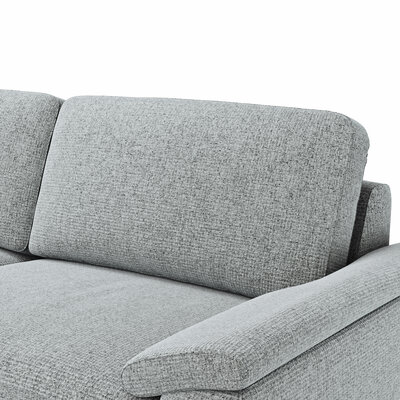 Ecksofa Oviedo - Ecke links mit 2,5-Sitzer inkl. Drehsitz, Stoff, Hellgrau