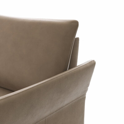 Ecksofa Rosario - Ecke mit 2-Sitzer rechts inkl. Relaxfunktion (motorisch), Sitzvorzug und Armlehne klappbar, Leder, Rauchbraun