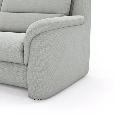 Ecksofa Cornella Plus - Ecke und Abschlussteil mit 2-Sitzer rechts, Stoff, Hellgrau