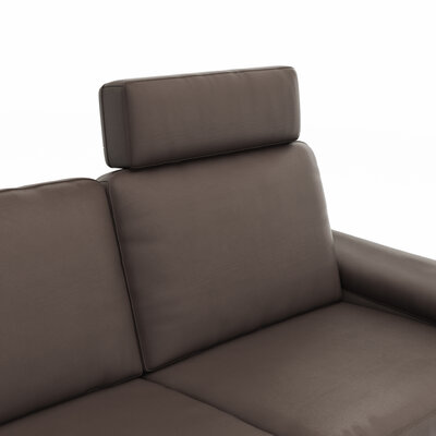 Ecksofa Enna - Ecke links mit 3-Sitzer, inkl. motorischer Relaxfunktion, Leder, Mocca