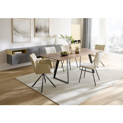 Esstisch Cinque Passi - LB ca. 220x95 cm, Nussbaum Massiv
