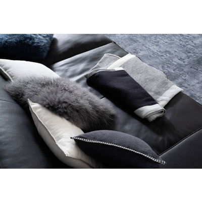 Sofa Aprino 1 - 4-Sitzer XXL, Leder, Schwarz, Armlehne Block
