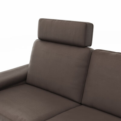 Ecksofa Enna - 3-Sitzer mit Ecke rechts, Leder Mocca