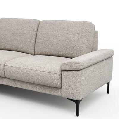 Ecksofa Matero - Ecke mit 2-Sitzer rechts, Stoff, Hellgrau