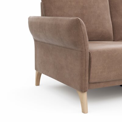 Ecksofa Rosario - 2-Sitzer mit Ecke rechts, Stoff, Cognac