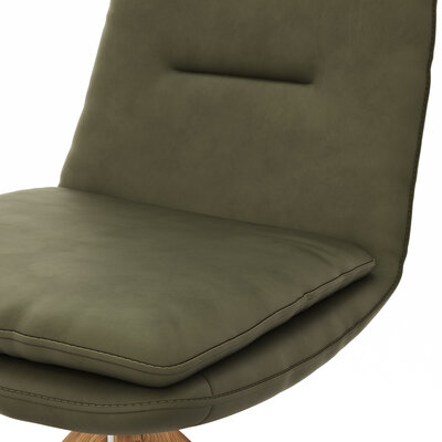 Polsterstuhl Macano - drehbar, Leder, Olive