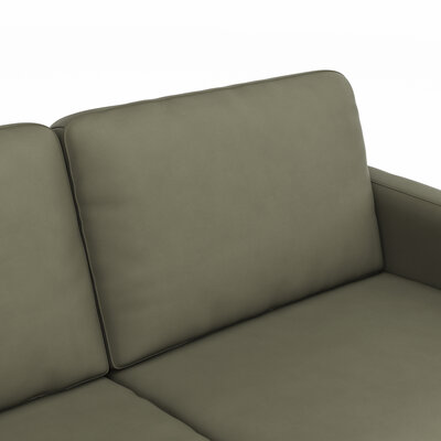 Ecksofa Enna - Longchair Links mit 3-Sitzer, Armlehne A, Leder, Olive