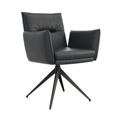 Armlehnstuhl Coscino -  Leder, Schwarz 131586