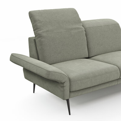 Sofa Estrela 2.0 - 2-Sitzer inkl. Kopfteil- und Armteilverstellung, Stoff, Limone