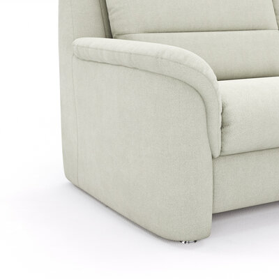 Ecksofa Cornella Plus - 2-Sitzer links mit Ecke und Abschlussteil rechts, Stoff, Creme