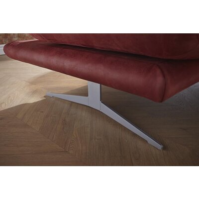 Sofa Lucero - 2,5-Sitzer inkl. Rückenlehne/Armlehne/Sitztiefe verstellbar und drehbares Sitzelement, Leder, Weinrot