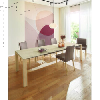 Esstisch Cambre - LB ca. 220x90 cm, ausziehbar, Keramik, Beige