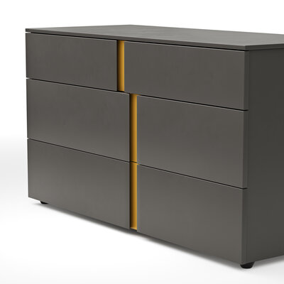 Kommode Loretto - BHT ca. 127x70x51 cm, Lack matt, Anthrazit