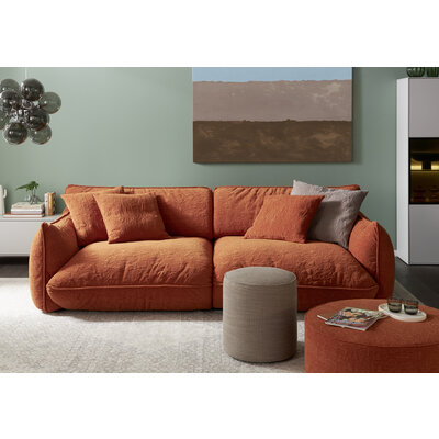 Sofa Fluffy - 4-Sitzer inkl. Rückenlehne verstellbar, Stoff, Kupfer