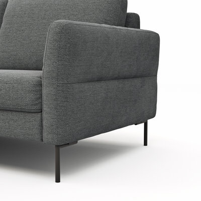 Ecksofa  Enna - Ecke links, 3-Sitzer, Sitzvorzug (motorisch), Stoff, Anthrazit