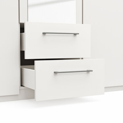 Drehtürenschrank Viana - B. ca. 136 cm, Lack, Weiß