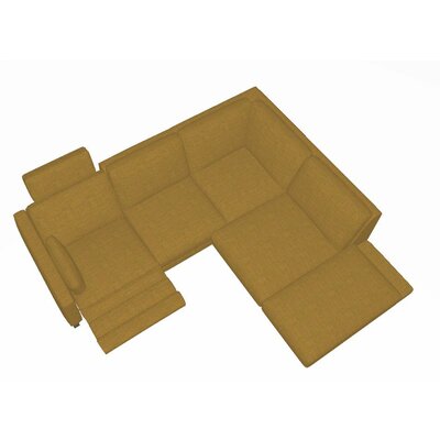 Ecksofa Enna - 2,5-Sitzer mit Ecke rechts inkl. motorischer Relaxfunktion, Stoff, Senfgelb
