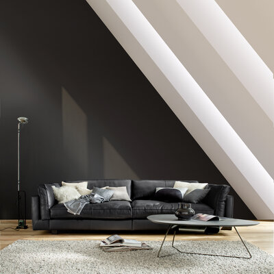 Sofa Aprino 3 - 3,5-Sitzer XXL, Dickleder, Schwarz, Armlehne Kissen