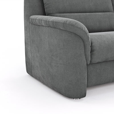 Ecksofa Cornella Plus - 2-Sitzer mit Ecke und Abschlussteil rechts inkl. Relaxfunktion (motorisch) und Kopfteilverstellung, Stoff, Anthrazit