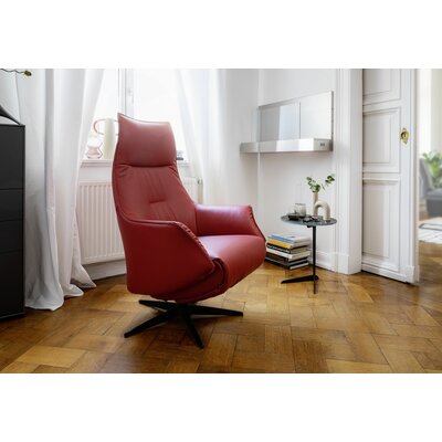 Relaxsessel Girona - Relaxfunktion (motorisch), Leder, Rot