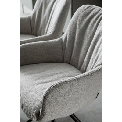 Armlehnstuhl Mis Legere - Boucle, Grau, Stativ, Anthrazit