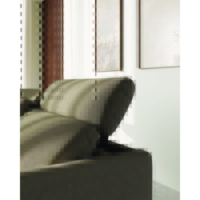 Ecksofa Arona - Longchair mit 2-Sitzer rechts inkl. Relaxfunktion und Kopfteil verstellbar motorisch, Stoff, Grau