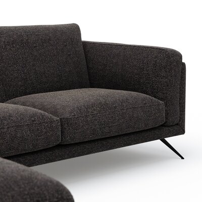 Ecksofa Valdemoro - Longchair mit 2,5-Sitzer rechts inkl. Rückenlehne verstellbar, Stoff, Anthrazit