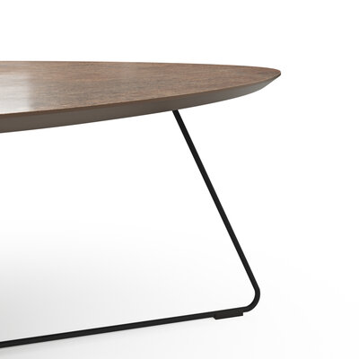Couchtisch Fano - LBH ca. 96x86x38 cm, HPL Laminat, Bronze