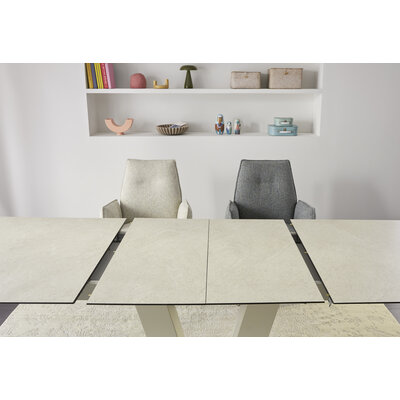 Esstisch Dinner - ausziehbar, LB ca. 160x 90 cm, HPL, Sand