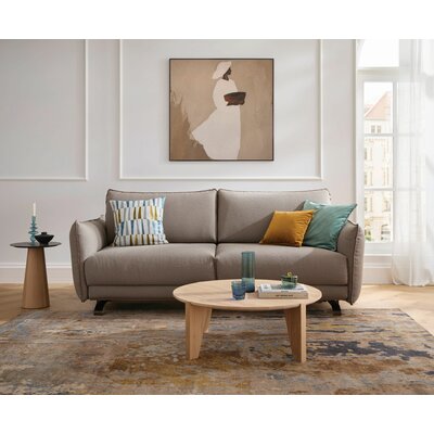 Sofa Fiolina - 2,5-Sitzer inkl. Schlaffunktion, Stoff, Hellgrau