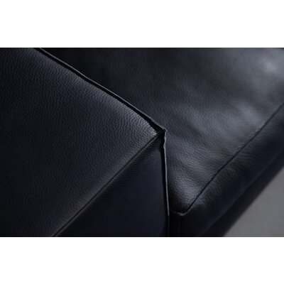 Sofa Aprino 1 - 4-Sitzer XXL, Leder, Schwarz, Armlehne Block