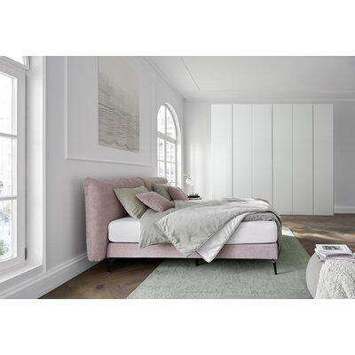 Boxspringbett Delia - Liegefläche 180x200 cm, Stoff, Rose