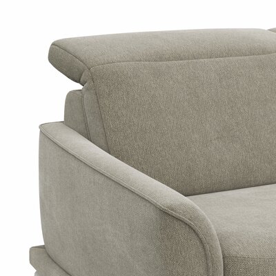 Ecksofa Amadena - 2-Sitzer mit Longchair rechts inkl. Relaxfunktion motorisch, Stoff, Limone