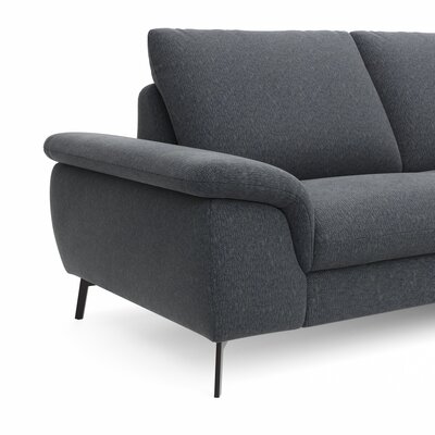 Ecksofa Gotera - 1,5-Sitzer med. + 1,5-Sitzer med. mit Longchair rechts inkl. Rückenlehne verstellbar, Stoff, Anthrazit