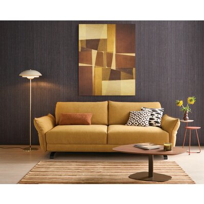 Sofa Fiolina - 3-Sitzer inkl. Schlaffunktion, Stoff, Senfgelb