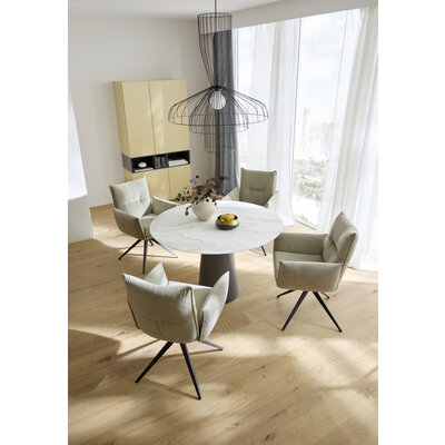 Esstisch Cono - LB 120x120 cm rund, Keramik, Weiß
