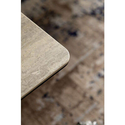 Couchtisch Cena - LB ca. 132x108 cm, Platten drehbar, Keramik, Travertin