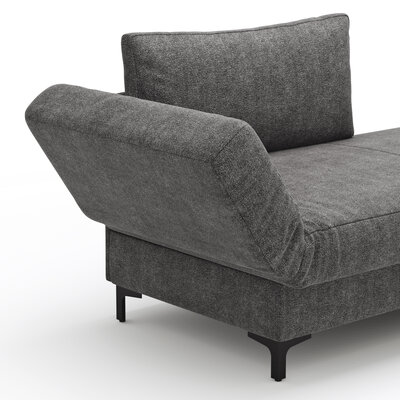 Schlafsofa Verano - Ausrichtung links inkl. Schlaffunktion und Bettkasten, Stoff, Dunkelgrau