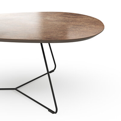 Couchtisch Fano - LBH ca. 96x86x38 cm, HPL Laminat, Bronze