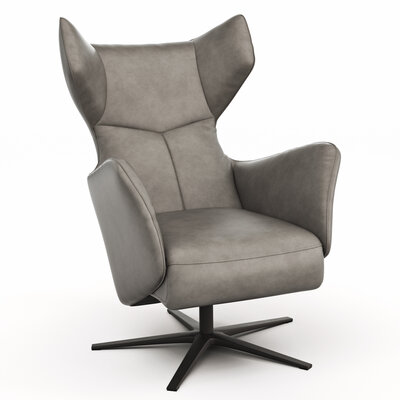 Sessel Noto Relax II - Rückenlehne verstellbar, Leder, Eisengrau
