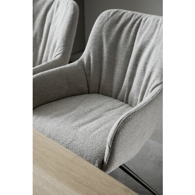 Armlehnstuhl Mis Legere - Boucle, Grau, Stativ, Anthrazit