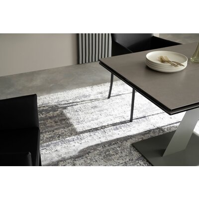 Esstisch Iseo - LB ca. 140x80 cm, ausziehbar, Keramik, Grau
