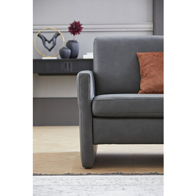 Sofa Arima N - 2-Sitzer, Leder, Anthrazit