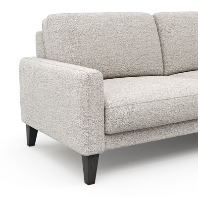 Ecksofa Matero - 2,5-Sitzer mit Longchair rechts, Stoff, Hellgrau