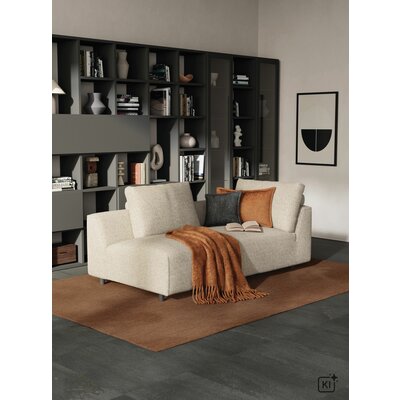 Longchair Sorano - freistehend, Stoff, Graubeige