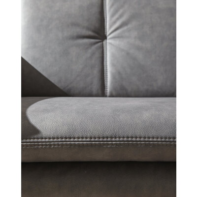 Sofa Tenero - 2-Sitzer, Stoff, Grau