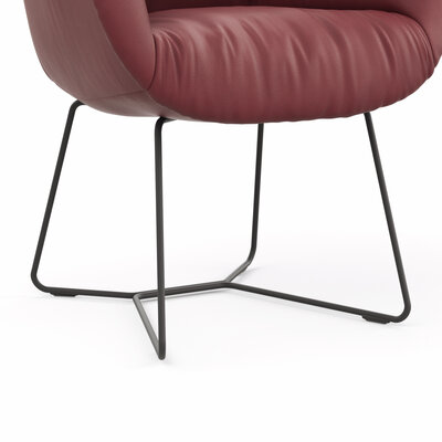 Dinnerchair Sevano - Leder, Weinrot