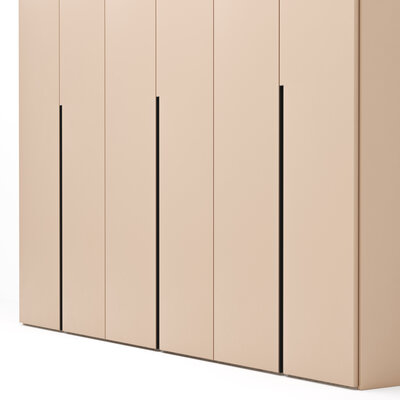 Drehtürenschrank Loretto - B ca. 280 cm, Lack matt, Sand